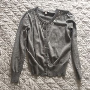 Grey cardigan with silver detailing